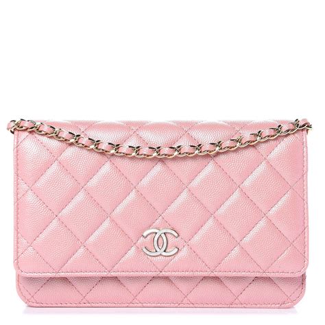 chanel pink iridescent wallet